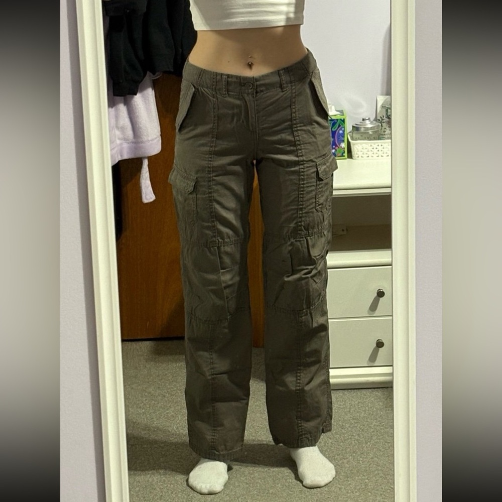 H&M Taupe Low-Waist Cargo Pants